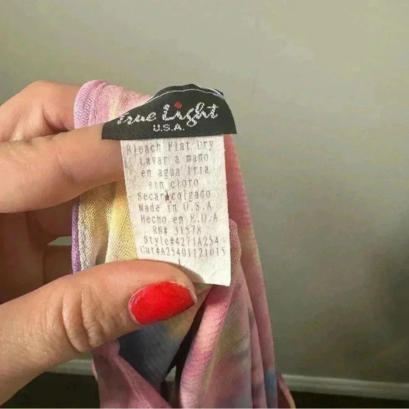 Vintage  tie dye ruffled tank top L y2k - Picture 4 of 5